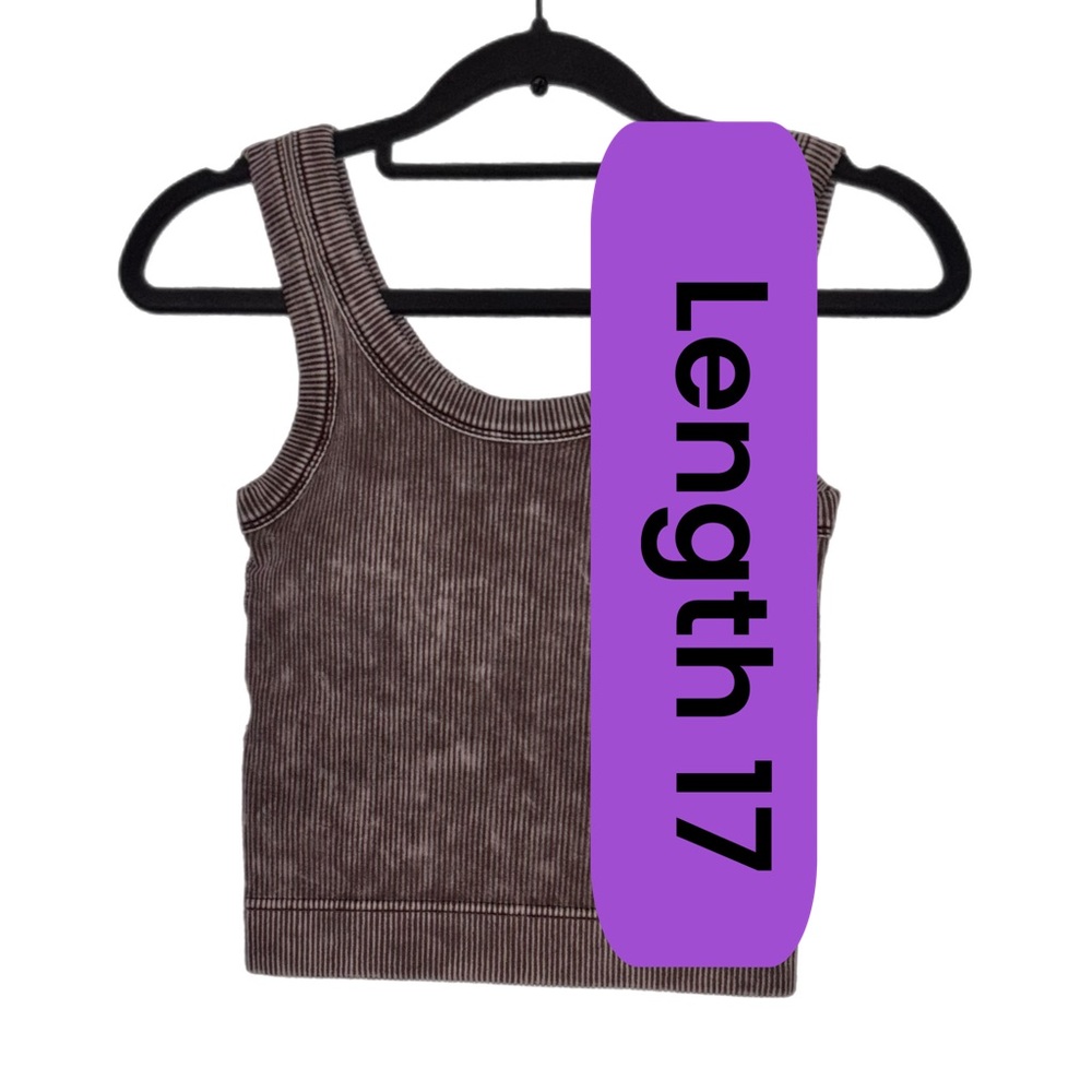 Stone Washed Ribbed Tank Crop Top Zenana - Picture 8 of 8
